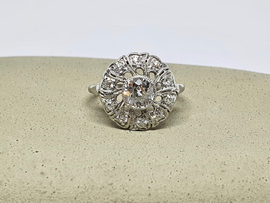 Platinum unusual Diamond cluster ring