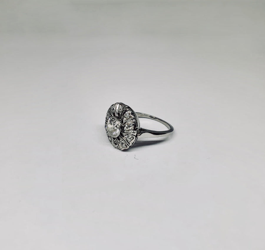 Platinum unusual Diamond cluster ring