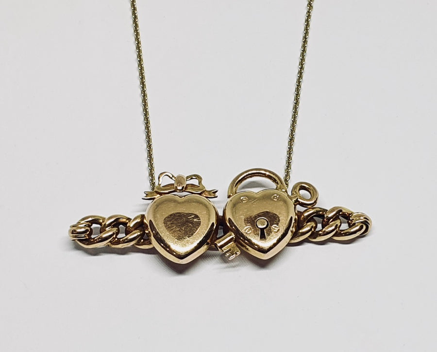 Victorian double heart necklace