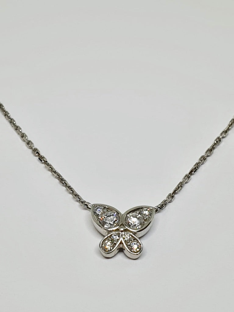 18 carat white gold Diamond Butterfly Necklace