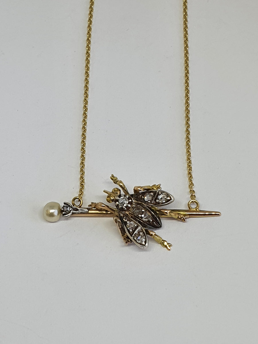 Victorian fly necklace