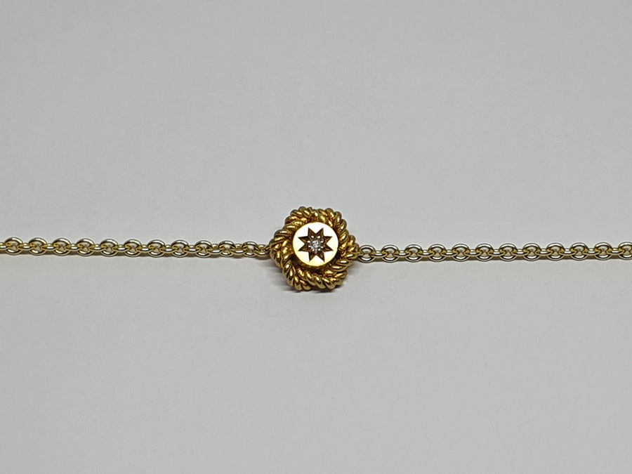 9 Carat Gold Victorian Diamond Set Knot Bracelet