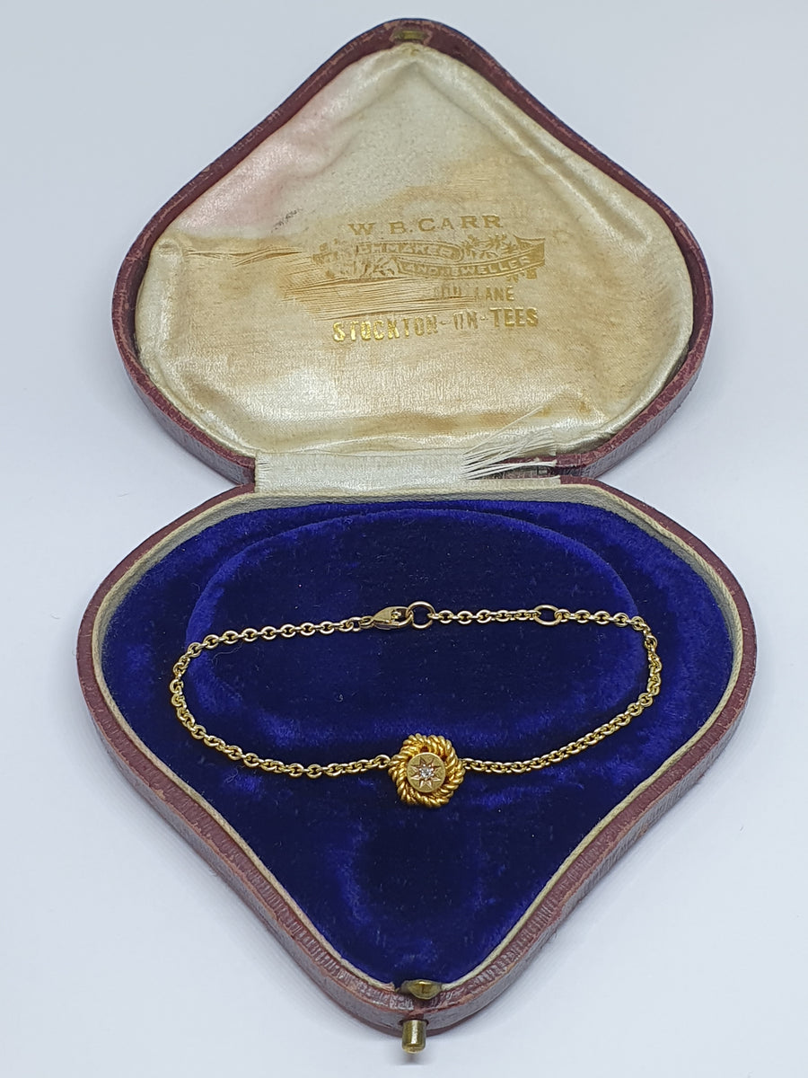 9 Carat Gold Victorian Diamond Set Knot Bracelet