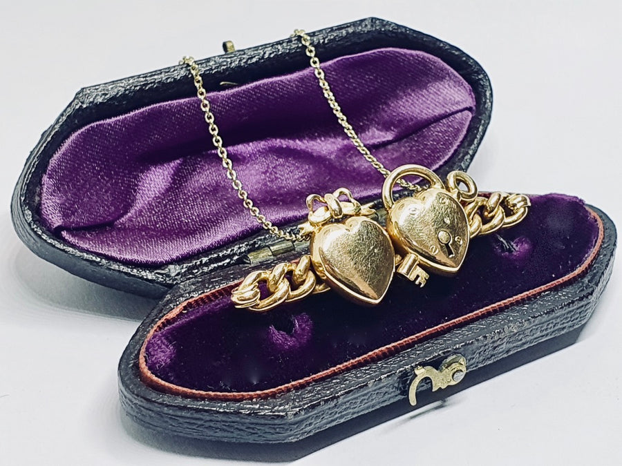 Victorian double heart necklace