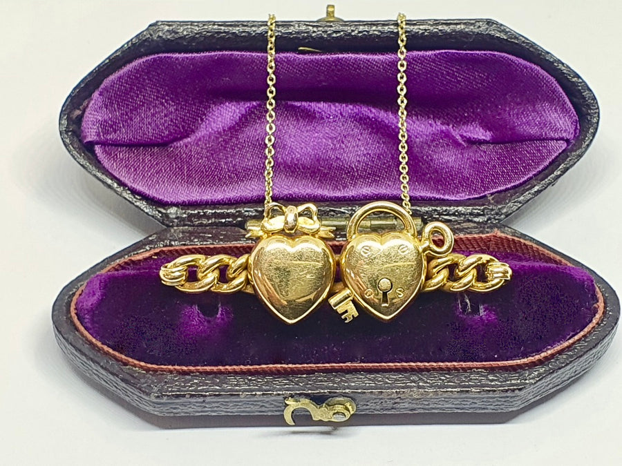 Victorian double heart necklace