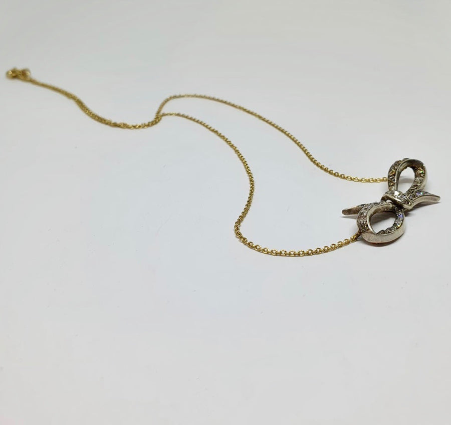 Victorian Diamond bow necklace