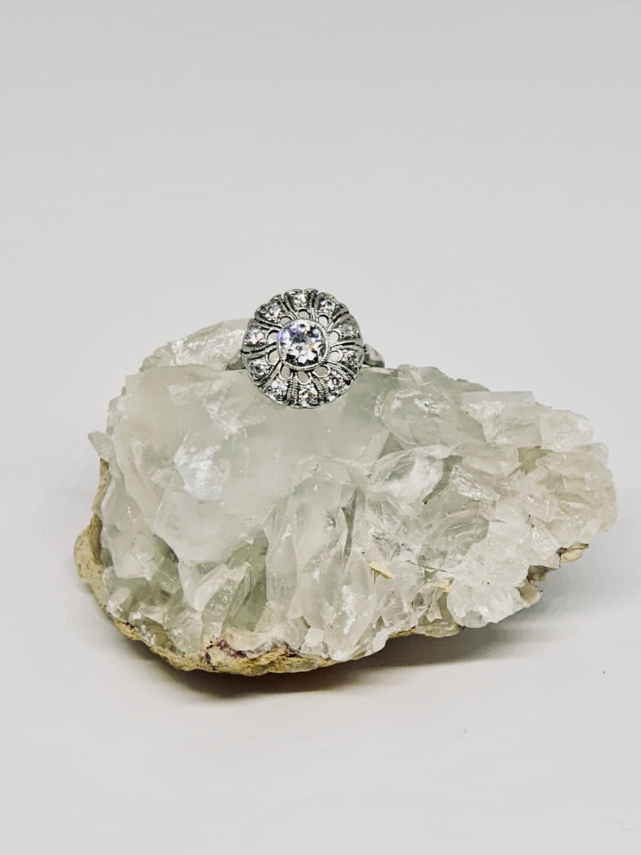 Platinum unusual Diamond cluster ring