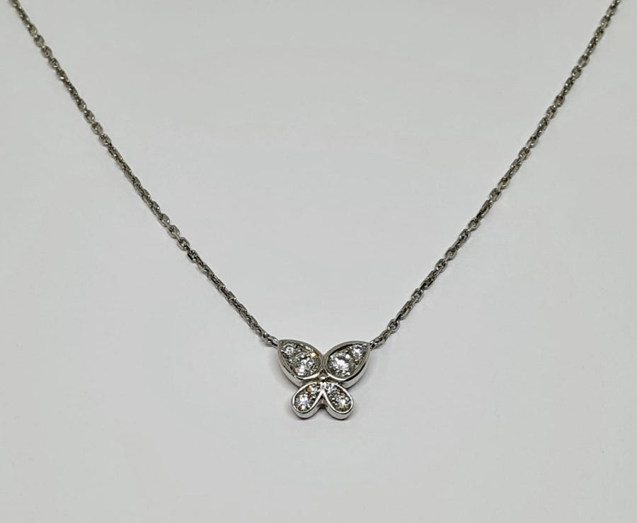 18 carat white gold Diamond Butterfly Necklace