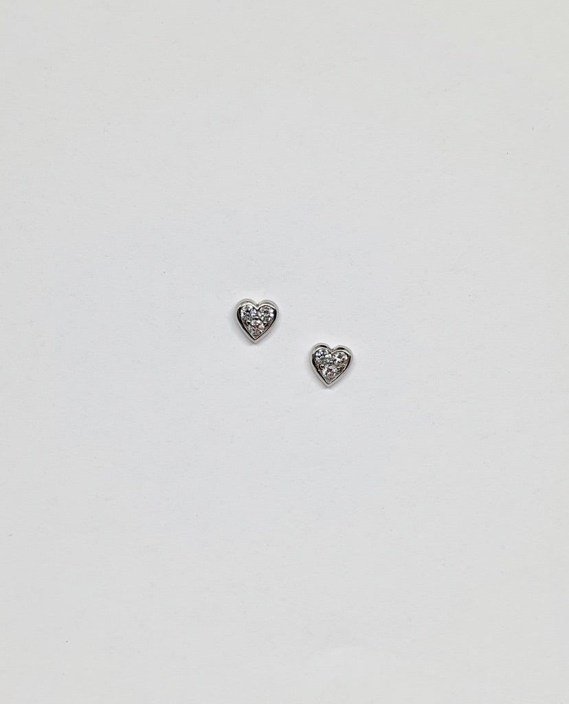 18 carat white gold Diamond Heart Earrings
