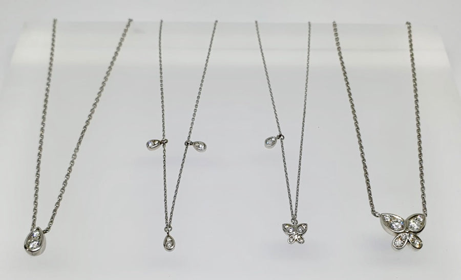 18 carat white gold Diamond Butterfly Necklace