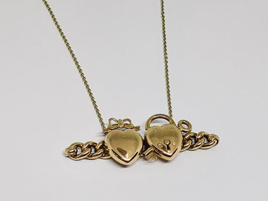Victorian double heart necklace